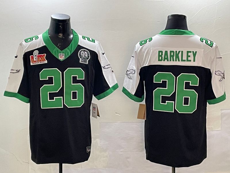 Men Philadelphia Eagles #26 Barkley Black Thanksgiving three generations 2025 Nike Vapor Limited NFL Jersey style 2